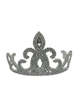 12 Pcs Plastic Kids Dress Up Rhinestone-Style Silver Crown Tiara Costume Accesso